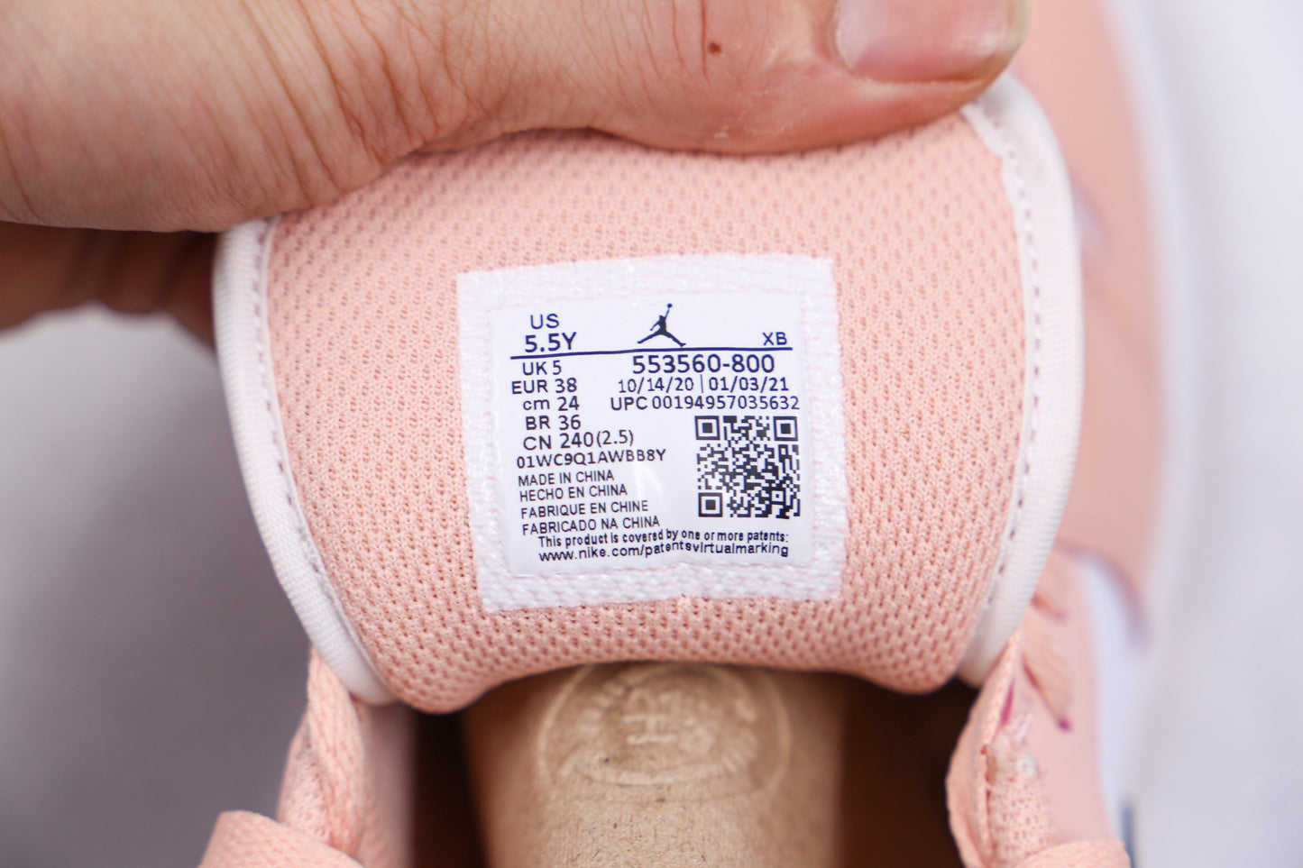 Air Jordan 1 Low Light Arctic Pink
