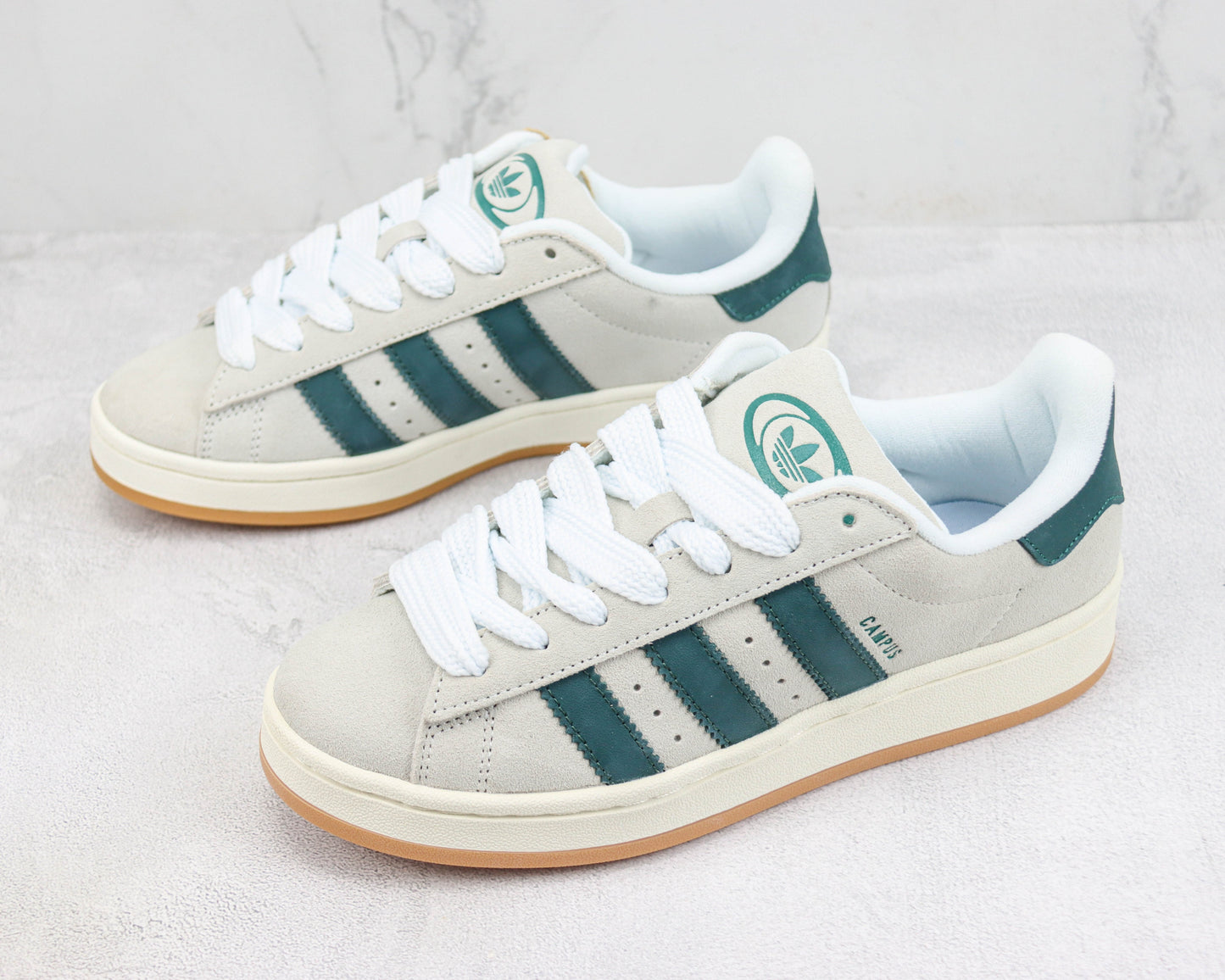 Adidas Campus 00s Crystal White Dark Green