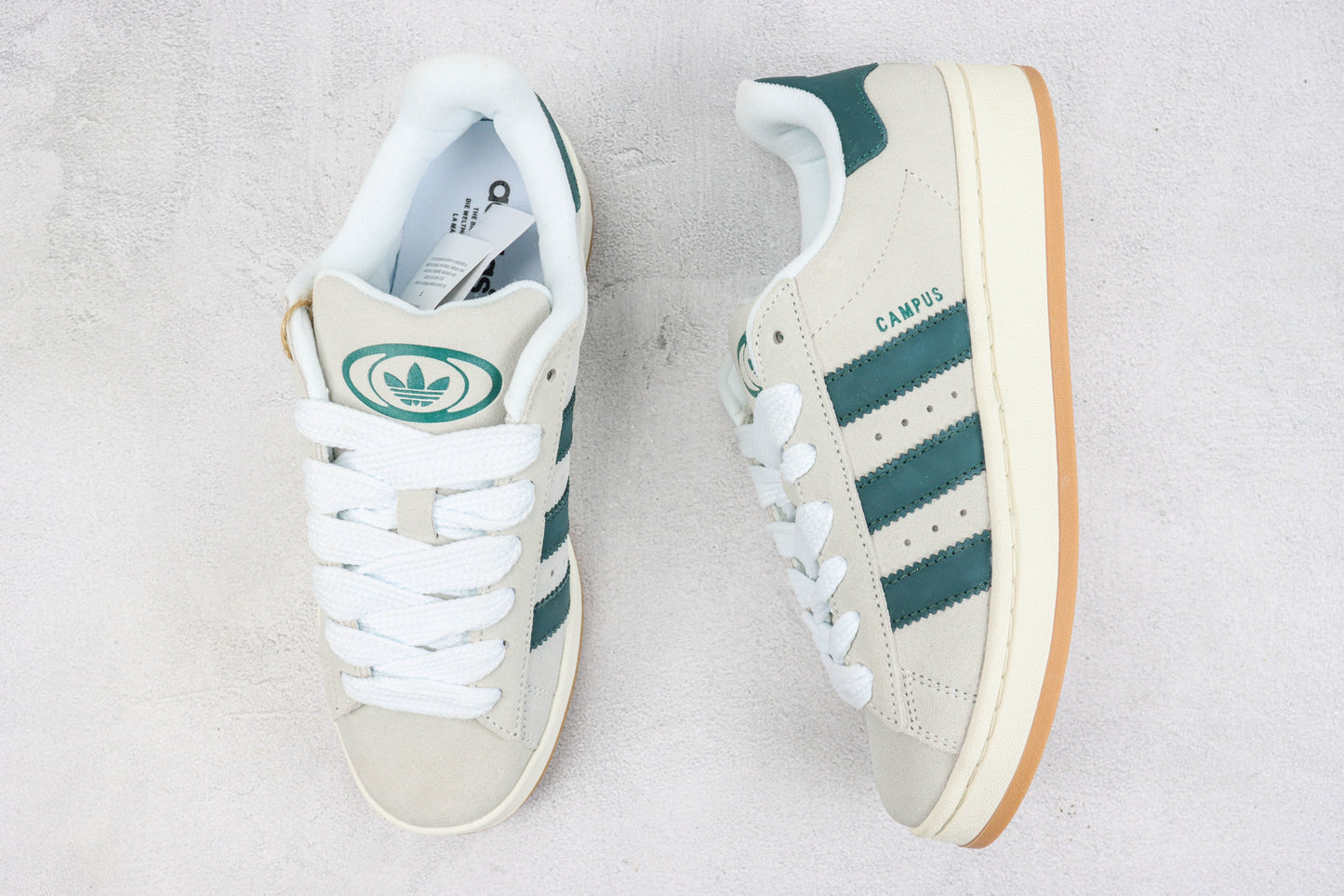 Adidas Campus 00s Crystal White Dark Green