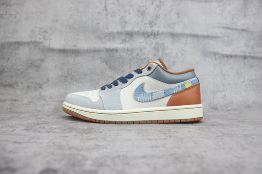 Air Jordan 1 Low Repaired Denim Swoosh
