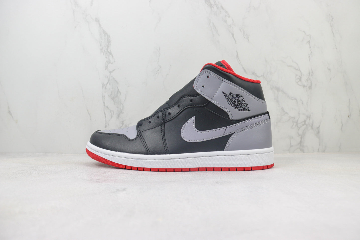 Air Jordan 1 Mid Black Cement Grey Red