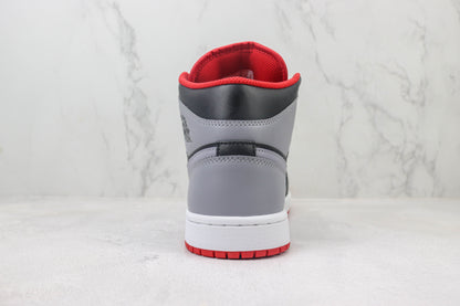 Air Jordan 1 Mid Black Cement Grey Red
