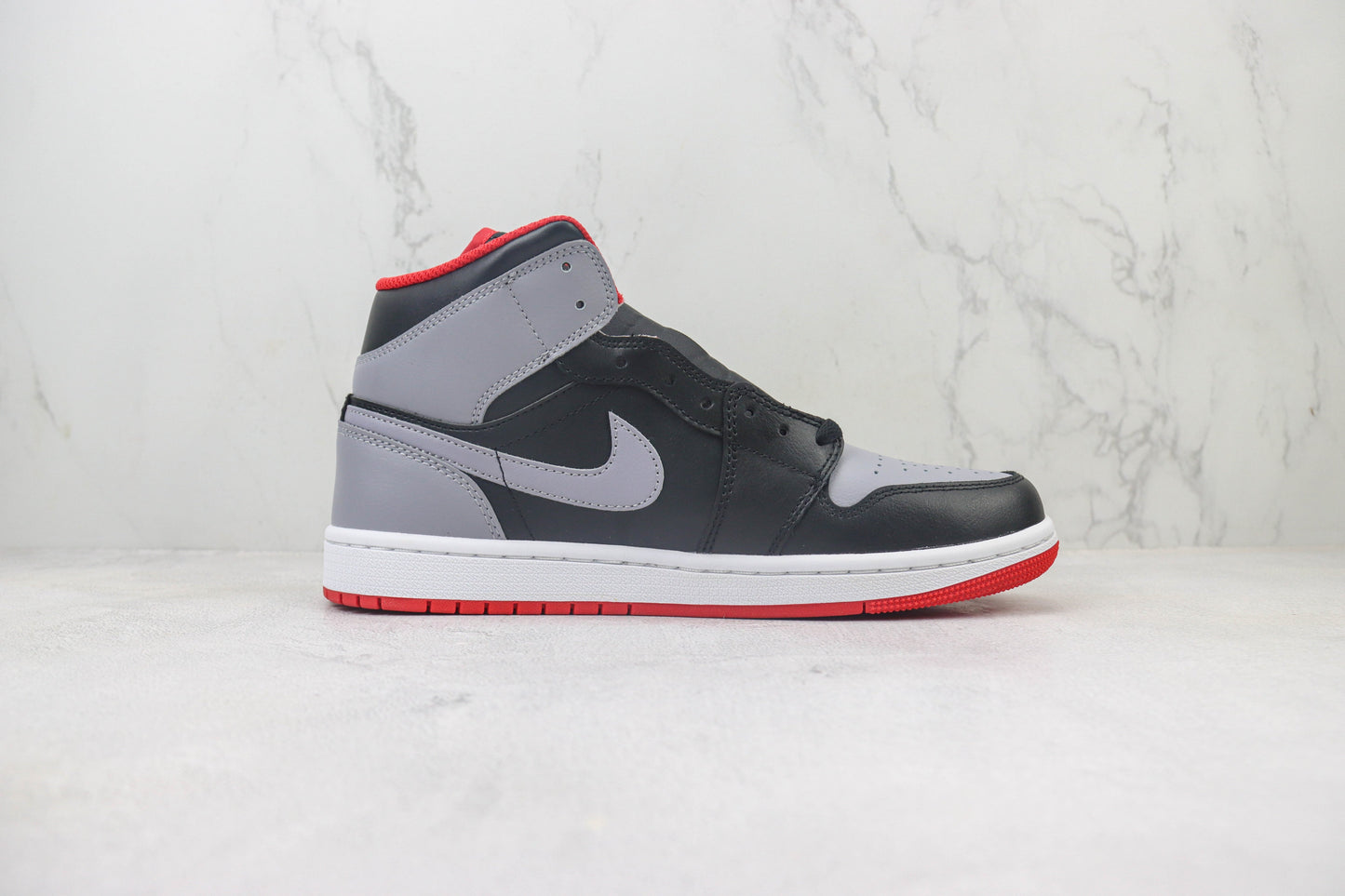 Air Jordan 1 Mid Black Cement Grey Red