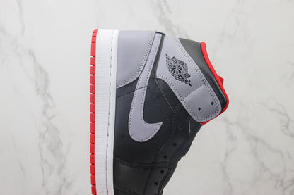 Air Jordan 1 Mid Black Cement Grey Red