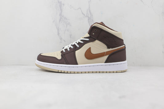 Air Jordan 1 Mid Brown Basalt Oatmeal