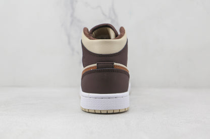 Air Jordan 1 Mid Brown Basalt Oatmeal