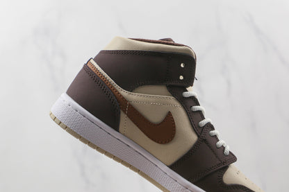 Air Jordan 1 Mid Brown Basalt Oatmeal