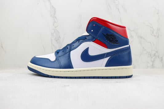 Air Jordan 1 Mid French Blue Gym Red