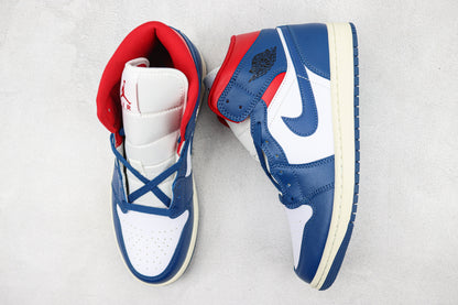 Air Jordan 1 Mid French Blue Gym Red