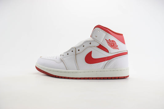 Air Jordan 1 Mid White Dune Red