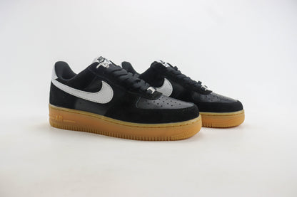 Nike Air Force 1 Low Black Suede Gum