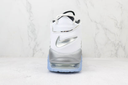 Nike Air More Uptempo White Metallic Silver