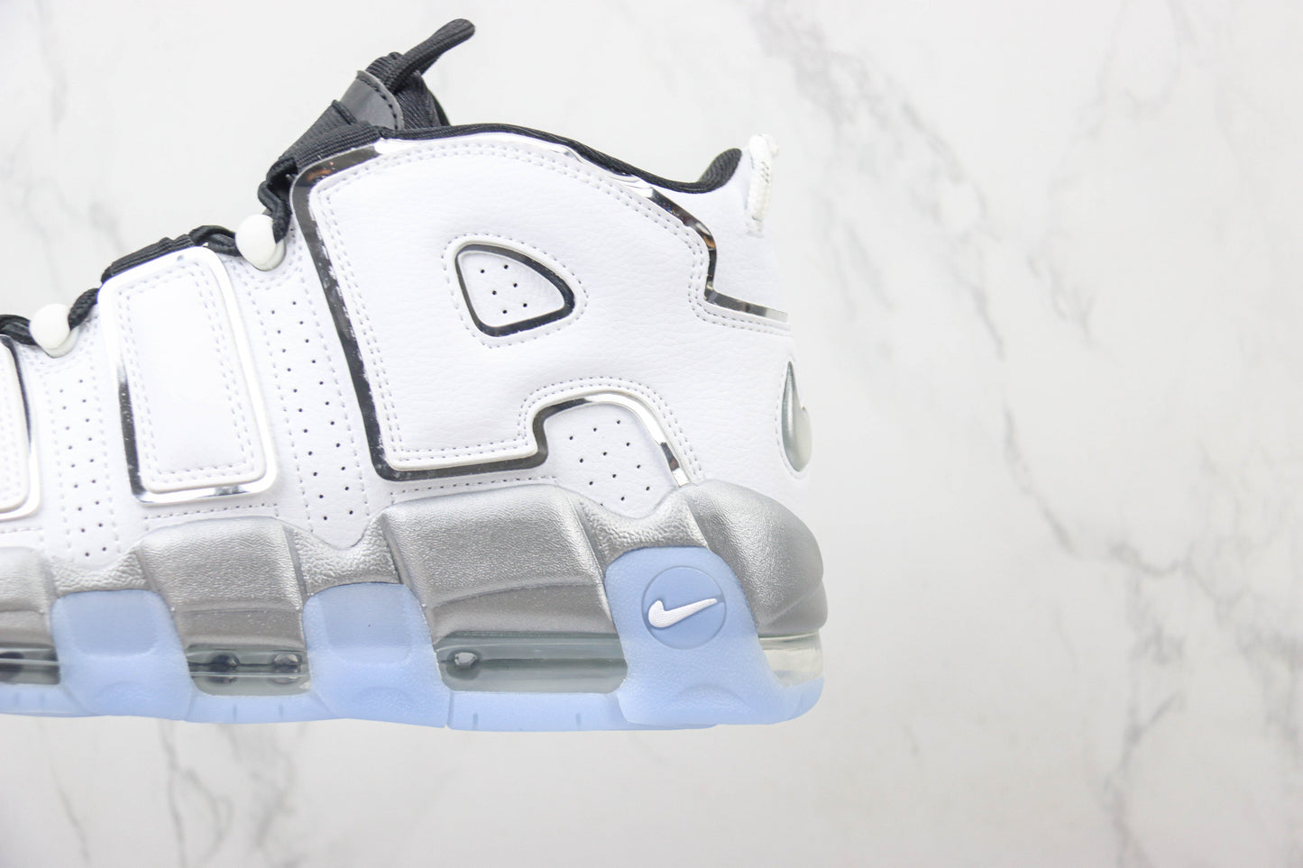 Nike Air More Uptempo White Metallic Silver