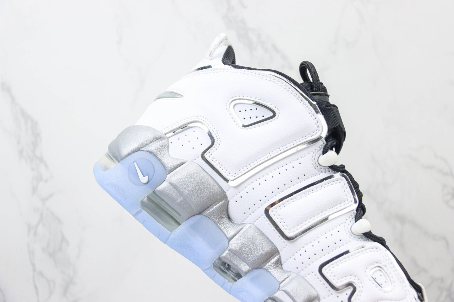 Nike Air More Uptempo White Metallic Silver