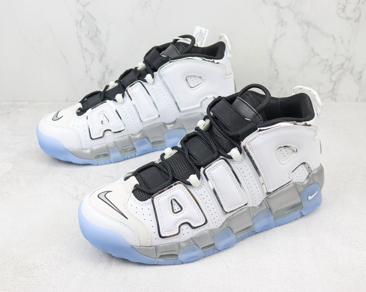 Nike Air More Uptempo White Metallic Silver