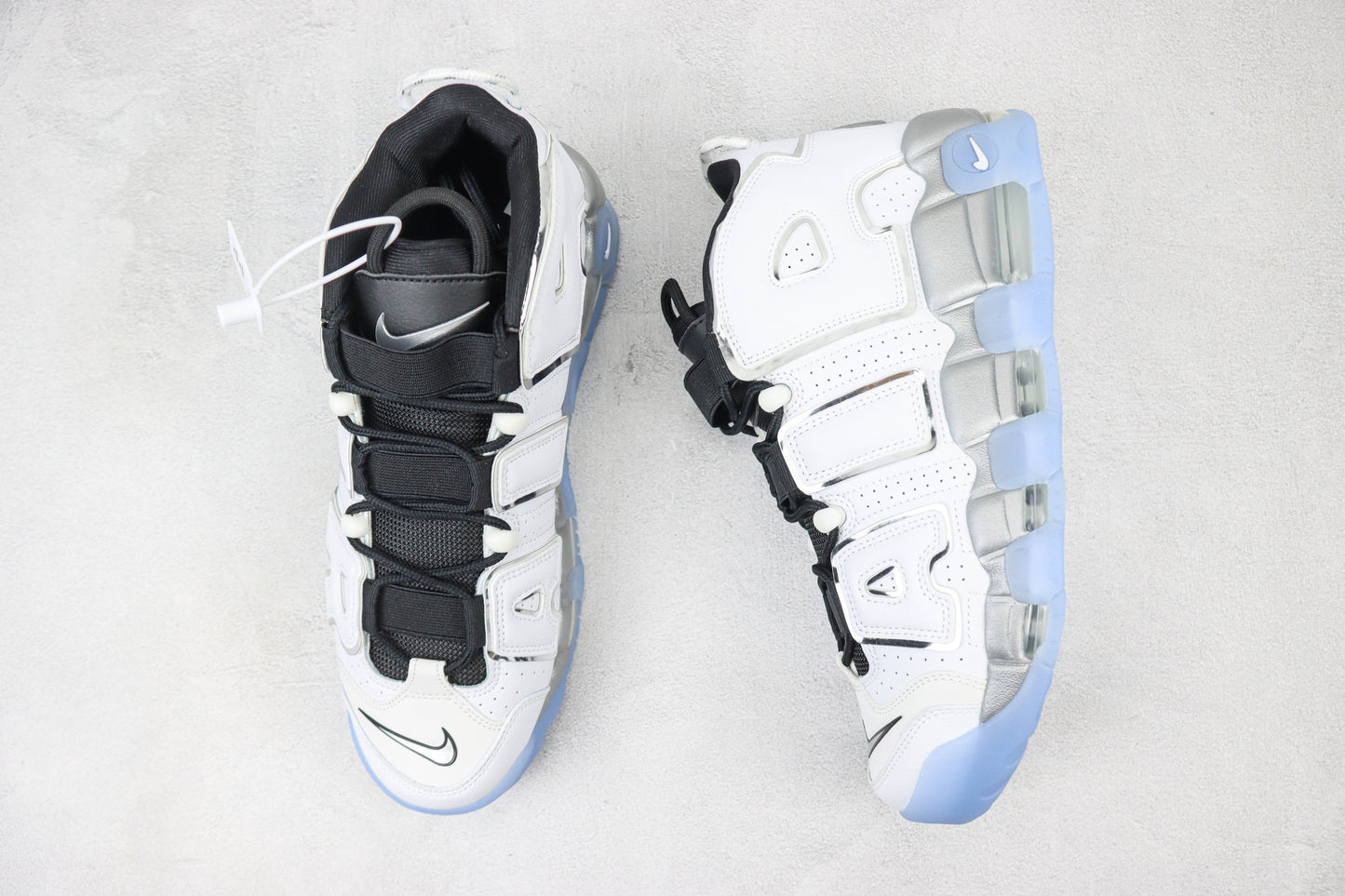Nike Air More Uptempo White Metallic Silver