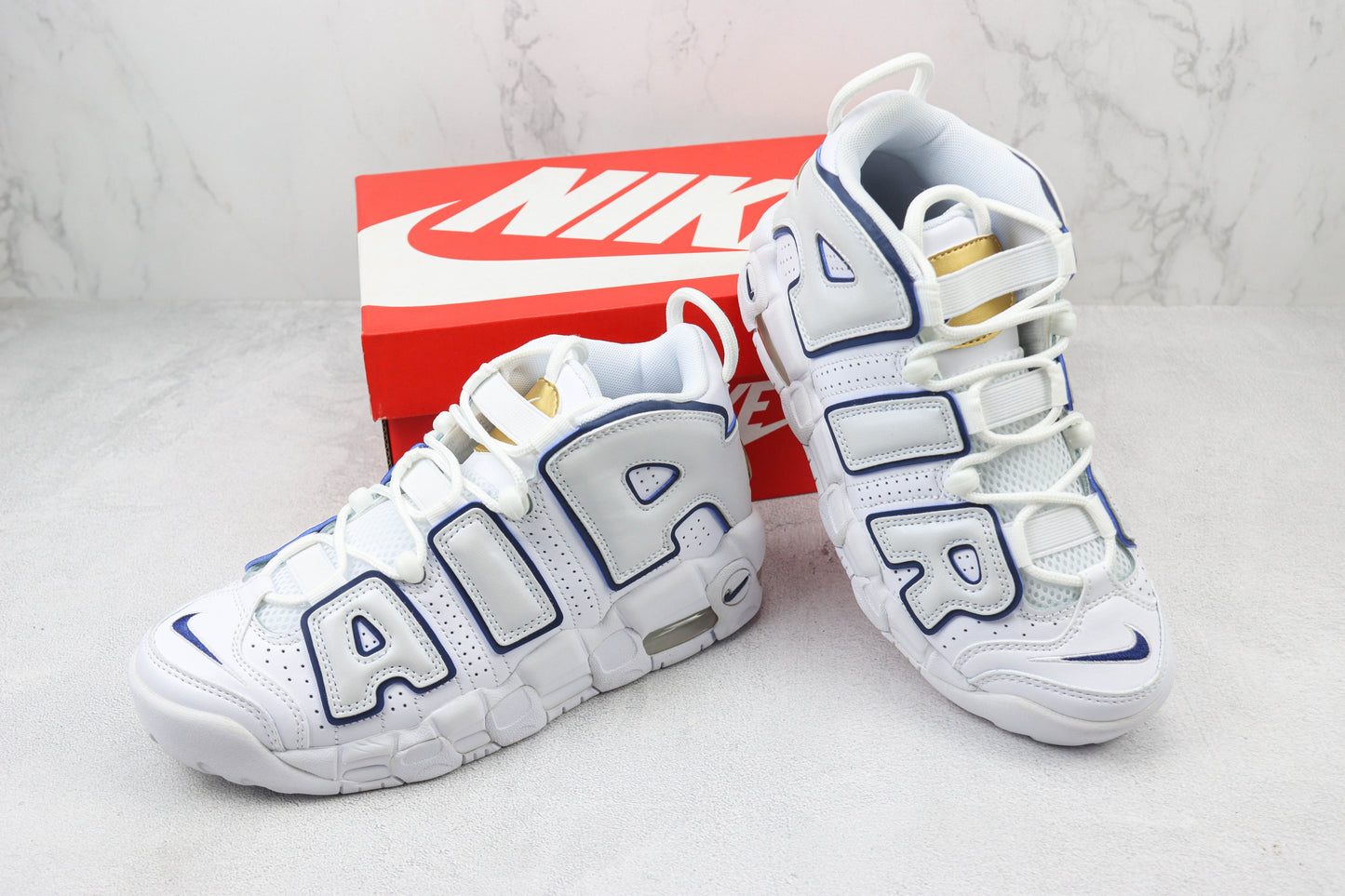 Nike Air More Uptempo White Midnight Navy