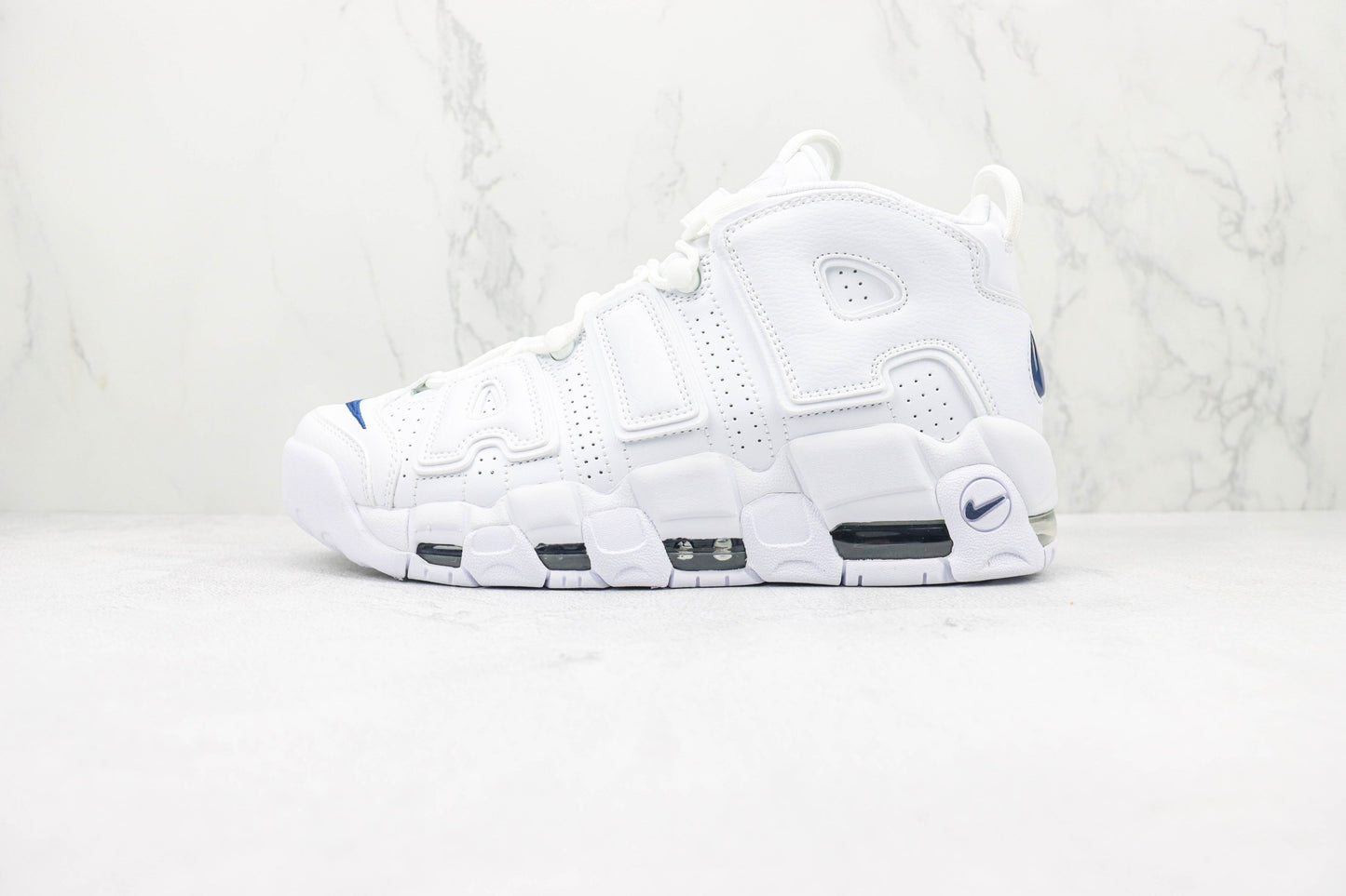 Nike Air More Uptempo White Midnight Navy All White