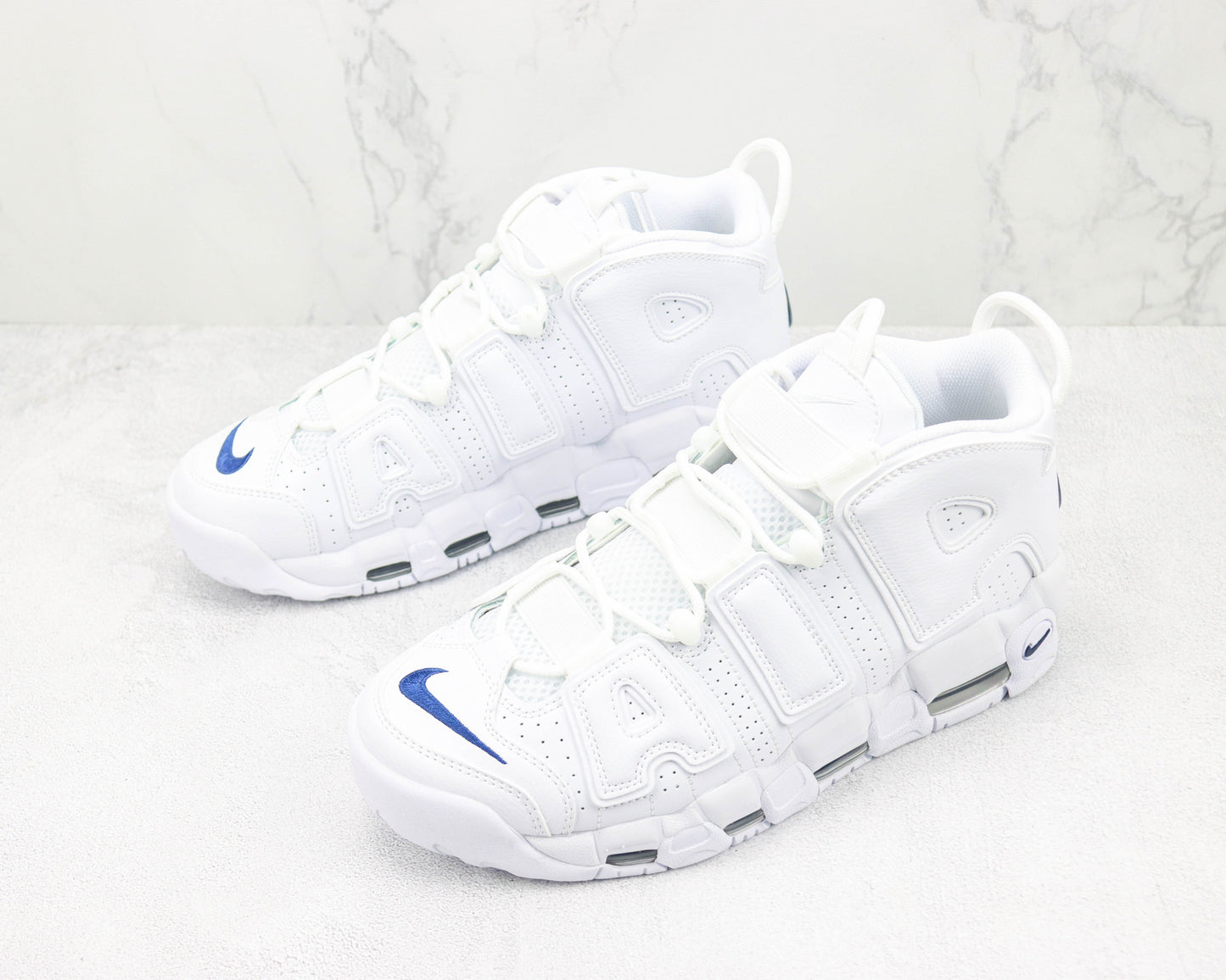 Nike Air More Uptempo White Midnight Navy All White